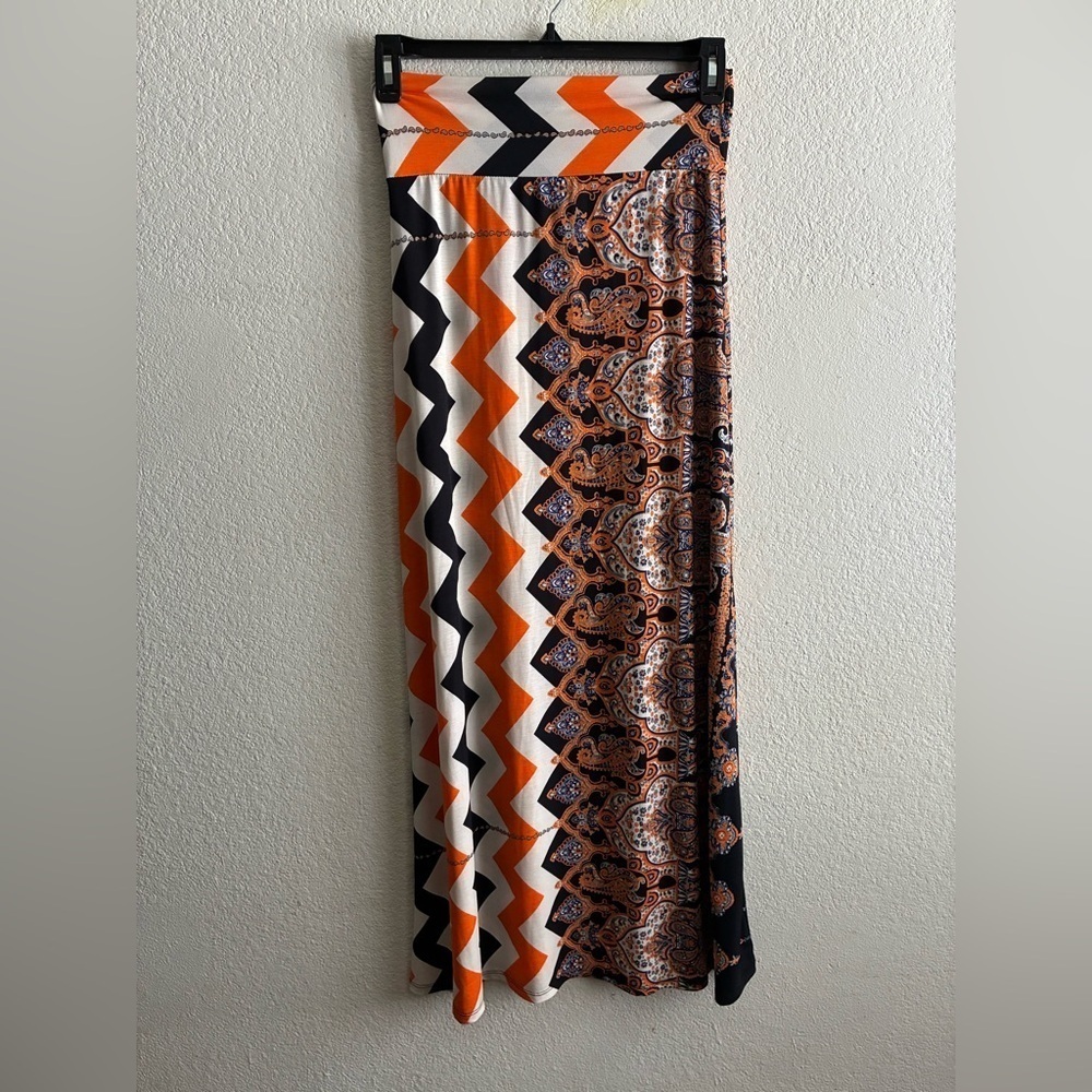 Bohemian High Waist Long Pencil Skirt  Multi-print Pattern  M - Picture 4 of 10